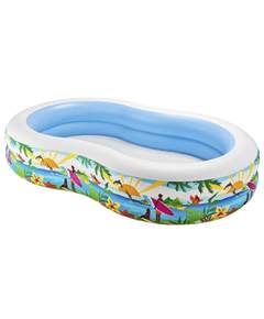 Intex 56490 (262*160*46სმ) აუზი ოვალური პალმებით