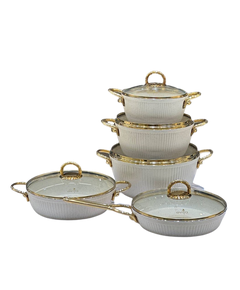 Lines White 5in1 გრანიტის ქვაბები კანტიანი