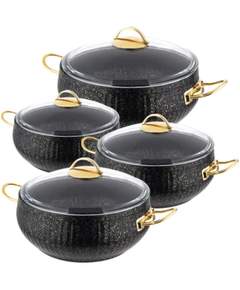 Lines Black 4 in 1 გრანიტის ქვაბები უკანტო