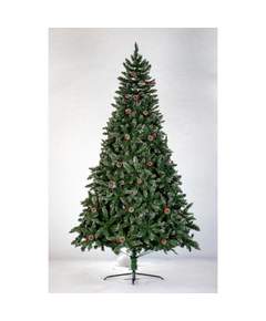 ნაძვის ხე S720-210 თოვლით და გირჩებით 210 სმ