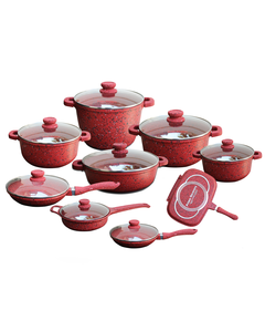 Prima Germany-ს მარმარილოს ქვაბების ნაკრები 9IN1 Red