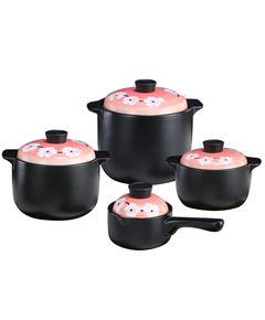 (AL)Berllong-ის ნატურალური ქვის ქვაბების ნაკრები 4IN1 PINK