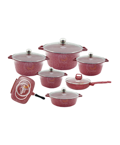 Uakeen-ის ბიო გრანიტის ქვაბების ნაკრებები 7IN1 RED