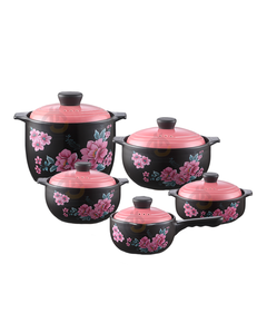 (FK1)Berllong-ის ნატურალური ქვის ქვაბების ნაკრები 5in1 Pink