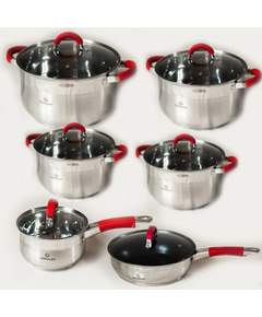 Gudenhoff-ის უჟანგავი ფოლადის ქვაბების ნაკრები GH-8205 Red