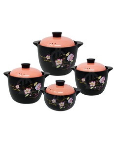 (AK)Berllong-ის ნატურალური ქვის ქვაბების ნაკრები 4in1 pink