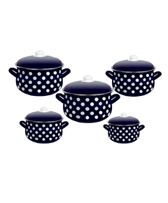 Savasan-ის ემალის ქვაბების ნაკრები Blue