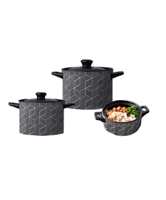 ნატურალური ქვის ქვაბების ნაკრები 3in1 Black