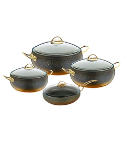 Oncu-ს გრანიტის ქვაბები 4in1 (Black/Gold)