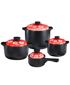 (AL)Berllong-ის ნატურალური ქვის ქვაბების ნაკრები 4IN1 RED