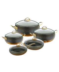 Oncu-ს გრანიტის ქვაბები 5in1 (Black/Gold)