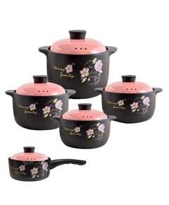 (FK-M)Berllong-ის ნატურალური ქვის ქვაბების ნაკრები 5in1 Pink