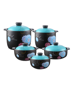 (FK1)Berllong-ის ნატურალური ქვის ქვაბების ნაკრები 5in1 Blue