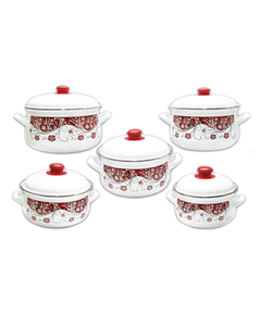 Savasan-ის ემალის ქვაბების ნაკრები White