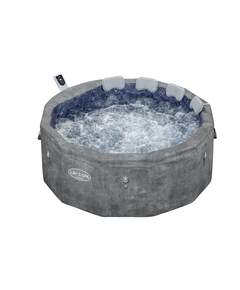 Bestway 6001V Lay-Z-Spa “Carrara” 1.70მ×65 სმ მრგვალი გასაბერი ჯაკუზი გათბობით (6 ადგილი), ნაცრისფერი ქვის დიზაინი