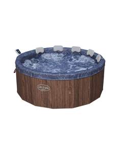 Bestway 6001W Lay-Z-Spa “Toronto” 1.90 მ × 70 სმ მრგვალი გასაბერი ჯაკუზი გათბობით (7 ადგილი), ყავისფერი ხის დიზაინი