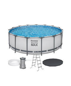 Bestway 56438 მრგვალი კარკასული აუზი 4.57m x 1.22m  16015ლ (კატრ.ფილტრით,ტენტი,კიბე)