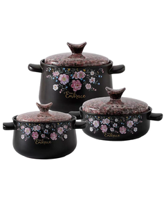 (AL)Berllong-ის ნატურალური ქვის ქვაბების ნაკრები 3IN1 Brown