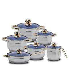 Kaiserhoff KH-0129Q Gold უჟანგავი ფოლადის ქვაბების ნაკრებ