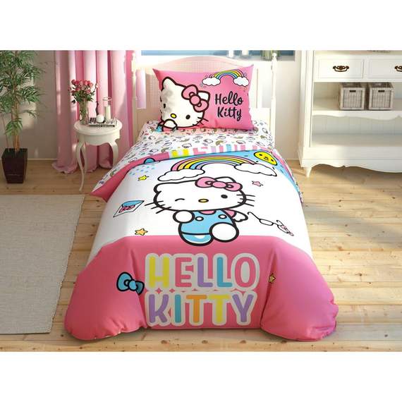 Tac Hello Kitity Rainbow Cotton საბავშვო თეთრეული