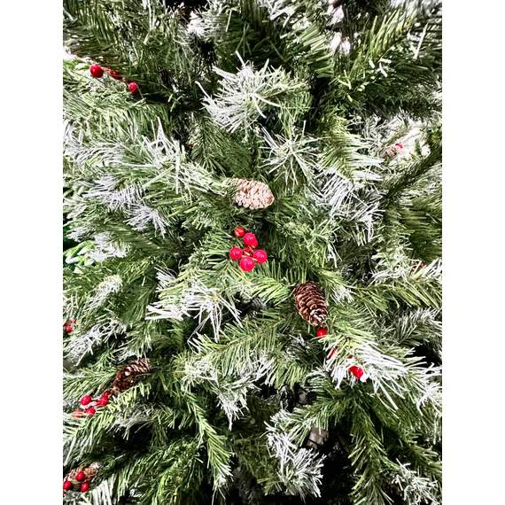 ნაძვის ხე Dz2310 დათოვლილი გირჩებით 210 სმ, 2 image