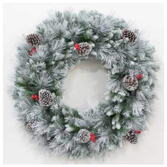 საშობაო გვირგვინი Sq2201-40 დათოვლილი 40 სმ