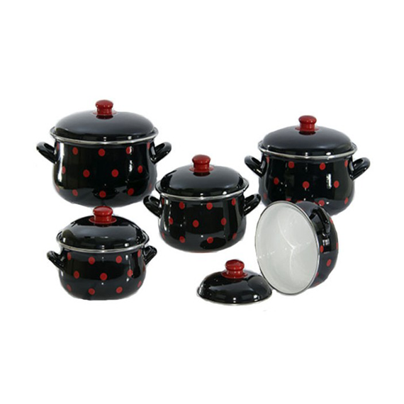 Savasan-ის ემალის ქვაბების ნაკრები Black