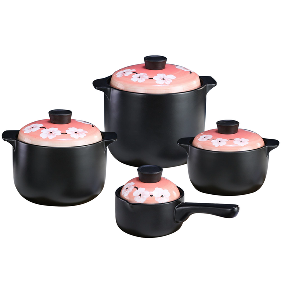 (AL)Berllong-ის ნატურალური ქვის ქვაბების ნაკრები 4IN1 PINK