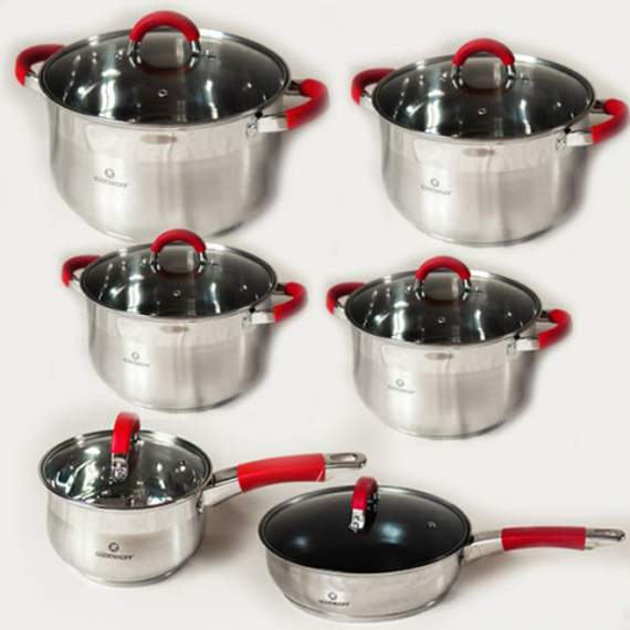 Gudenhoff-ის უჟანგავი ფოლადის ქვაბების ნაკრები GH-8205 Red