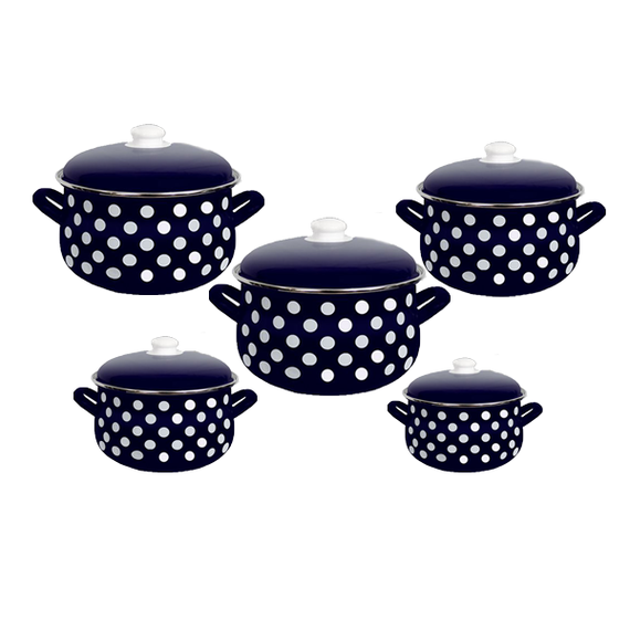 Savasan-ის ემალის ქვაბების ნაკრები Blue