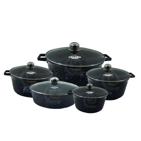 Uakeen-ის ბიო გრანიტის ქვაბები 5IN1 Black