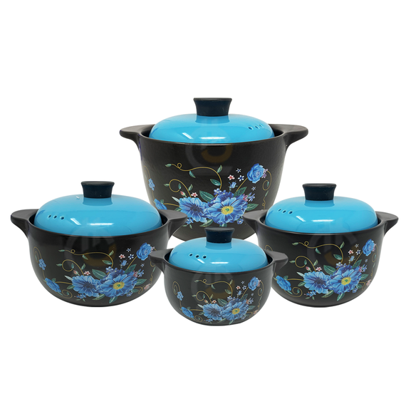 Berllong-ის ნატურალური ქვის ქვაბების ნაკრები 4in1 Blue (MG)