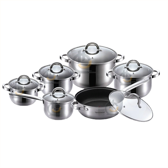 Kaiserhoff 6in1 Silver უჟანგავი ფოლადის ქვაბები