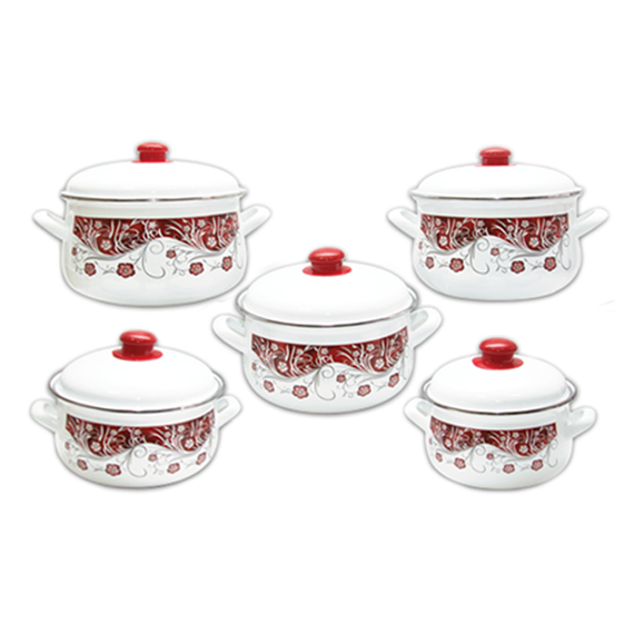 Savasan-ის ემალის ქვაბების ნაკრები White