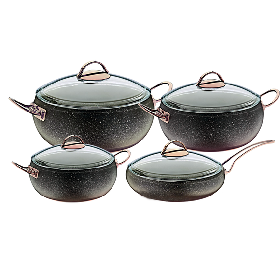 Oncu-ს გრანიტის ქვაბები 4in1 (Black)