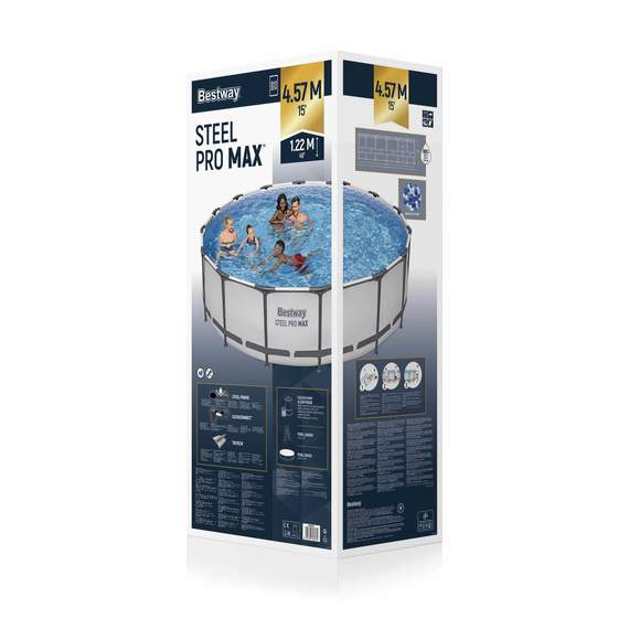 Bestway 56438 აუზი მრგვალი კარკასული 4.57მ*122სმ 16015ლ, 6 image