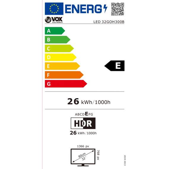 ტელევიზორი VOX 32GOH300B, 3 image