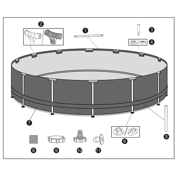 Bestway 56406 მრგვალი კარკასული აუზი 3.05m x 76cm 4678ლ, 6 image