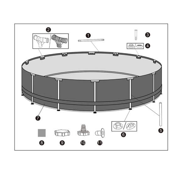 Bestway 56418 მრგვალი კარკასული აუზი 3.66m x 1.00m 9150ლ ფილტრით და კიბით, 8 image