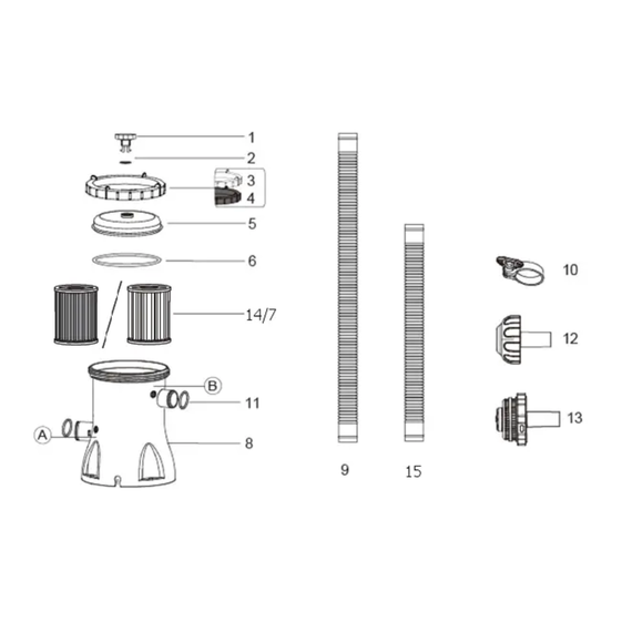Bestway 56418 მრგვალი კარკასული აუზი 3.66m x 1.00m 9150ლ ფილტრით და კიბით, 9 image