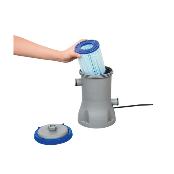 Bestway 56457 მართკუთხედი კარკასული აუზი 4.12m x 2.01m x 1.22m, 8124ლ ქვიშის ფილტრით და კიბით, 5 image