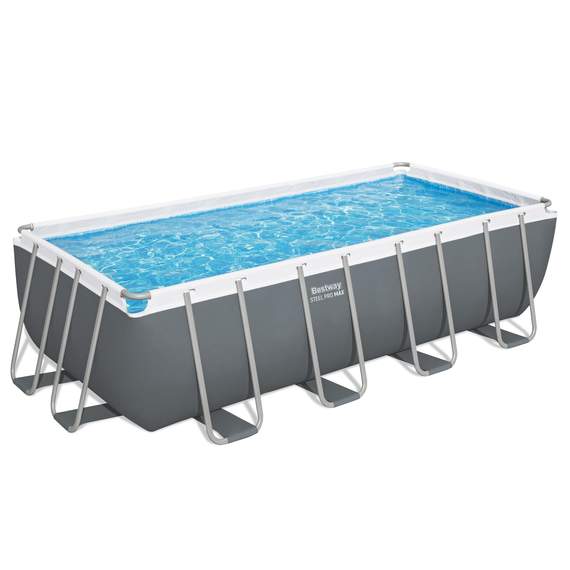 Bestway 56671 მართკუთხედი კარკასული აუზი 4.88m x 2.44m x 1.22m 11532ლ (ქვიშის ფილტრით,ტენტი,კიბე), 2 image