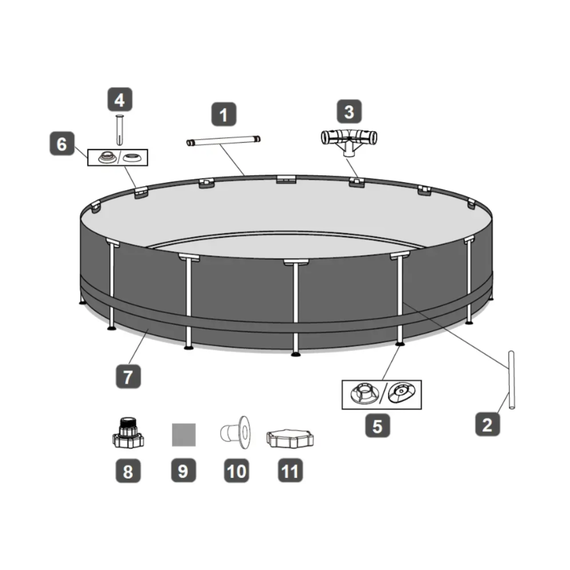 Bestway 56706 მრგვალი კარკასული აუზი 3.66m x 76cm 6473ლ, 4 image