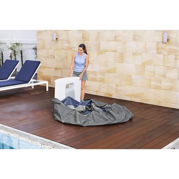 Bestway 6001V Lay-Z-Spa “Carrara” 1.70მ×65 სმ მრგვალი გასაბერი ჯაკუზი გათბობით (6 ადგილი), ნაცრისფერი ქვის დიზაინი, 9 image