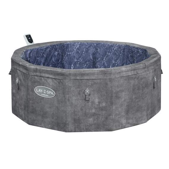 Bestway 6001V Lay-Z-Spa “Carrara” 1.70მ×65 სმ მრგვალი გასაბერი ჯაკუზი გათბობით (6 ადგილი), ნაცრისფერი ქვის დიზაინი, 4 image