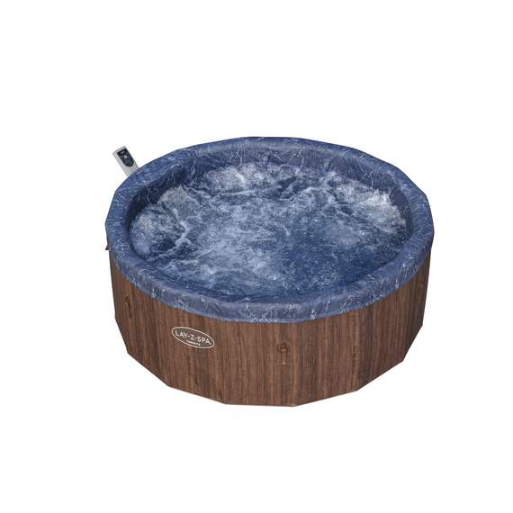 Bestway 6001W Lay-Z-Spa “Toronto” 1.90 მ × 70 სმ მრგვალი გასაბერი ჯაკუზი გათბობით (7 ადგილი), ყავისფერი ხის დიზაინი, 18 image