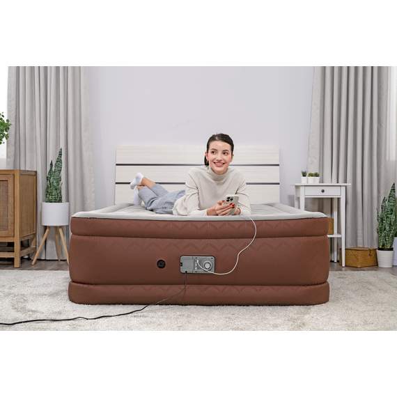 Bestway 69160 გასაბერი ლოგინი "AlwayzAire Fortech" 2.03m x 1.52m x 51cm ჩაშენებული ელექტრო ტუმბოთი, 14 image