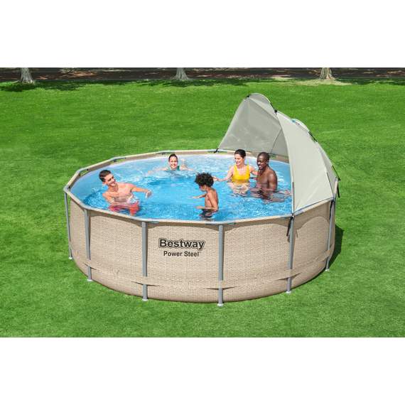 Bestway 561FY მრგვალი კარკასული აუზი 3.96m x 107m, 11133ლ ფილტრით და კიბით, 5 image