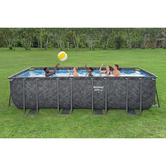 Bestway 561KG მართკუთხედი კარკასული აუზი 7.32m x 3.66m x 1.32m 31805ლ ქვიშის ფილტრით და კიბით, 12 image