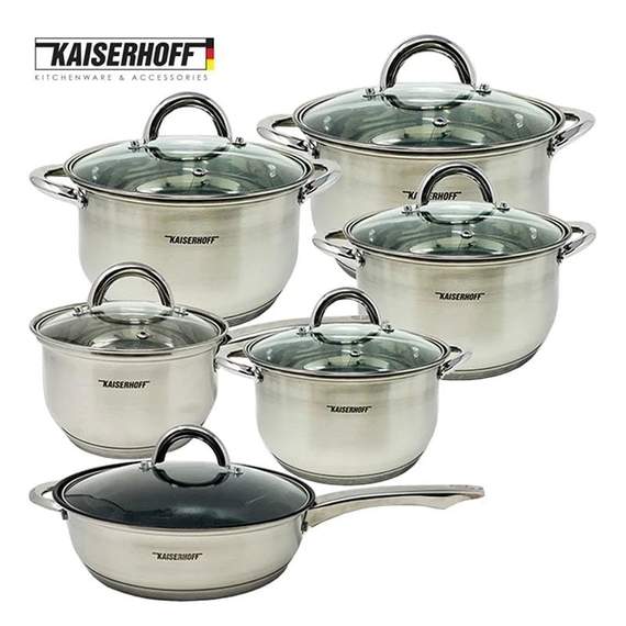 Kaiserhoff KH 4360 უჟანგავი ფოლადის ქვაბების ნაკრები